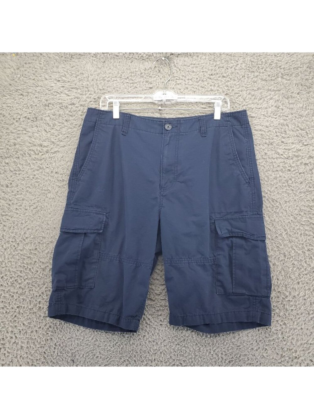 Old Navy Shorts Mens 33 Blue Cargo 100% Cotton Multiple Pockets Lightweight